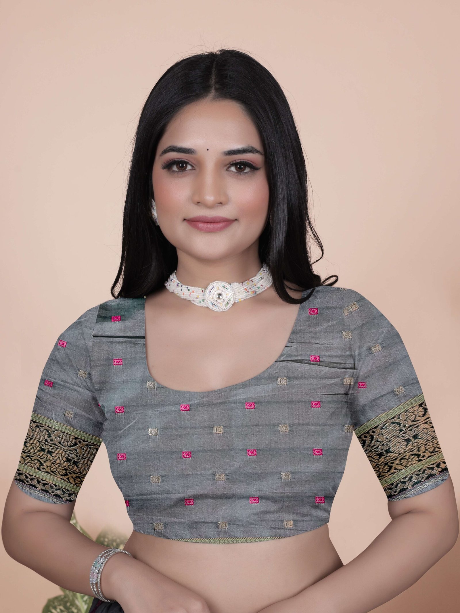 Pastel Green & Dark Green Banarasi Silk Saree with Silver Zari | Wedding & Festive Wear | Elegant Designer Banarasi Saree - Image 3